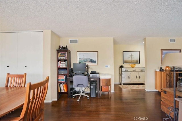 4252 Fair Ave Unit 2, North Hollywood, CA 91602 - home office with wood finished floors, a textured ceiling, and baseboards
