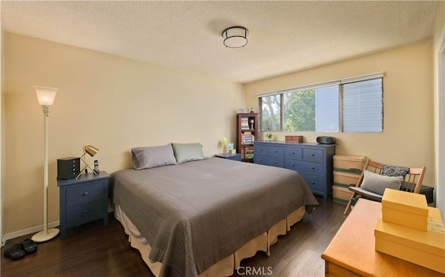 4252 Fair Ave Unit 2, North Hollywood, CA 91602 - bedroom with dark wood finished floors, a textured ceiling, and baseboards
