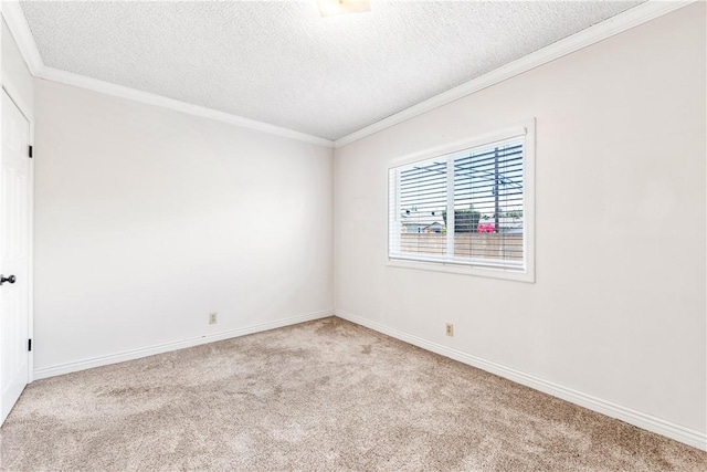 11628 Cedarvale St, Norwalk, CA 90650 - carpeted empty room featuring a textured ceiling, crown molding, and baseboards