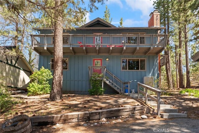 42646 Constellation Dr, Big Bear Lake, CA 92315 - chalet / cabin with a chimney and a balcony