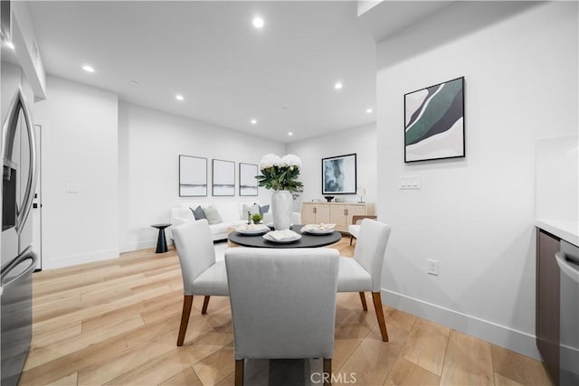 150 S Oak Knoll Ave Unit 103, Pasadena, CA 91101 - dining area with baseboards, recessed lighting, and light wood-style flooring