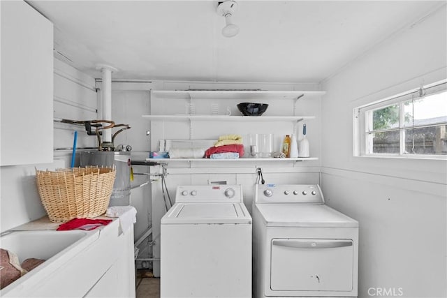 211 S K St, Lompoc, CA 93436 - laundry room featuring washing machine and clothes dryer and water heater