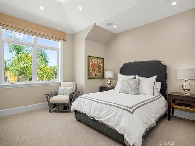 1324 E Balboa Blvd, Newport Beach, CA 92661 - carpeted bedroom featuring multiple windows, recessed lighting, baseboards, and vaulted ceiling