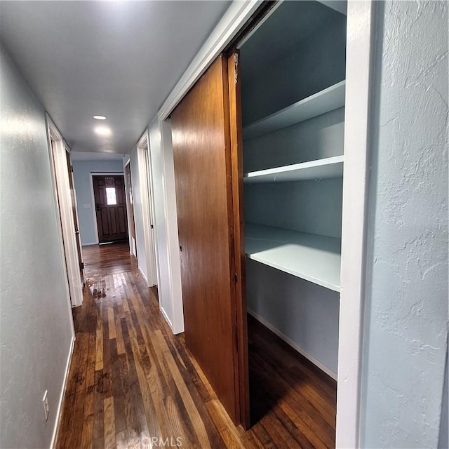 3473 Mclean St, Eureka, CA 95501 - hallway featuring dark wood-style floors and baseboards