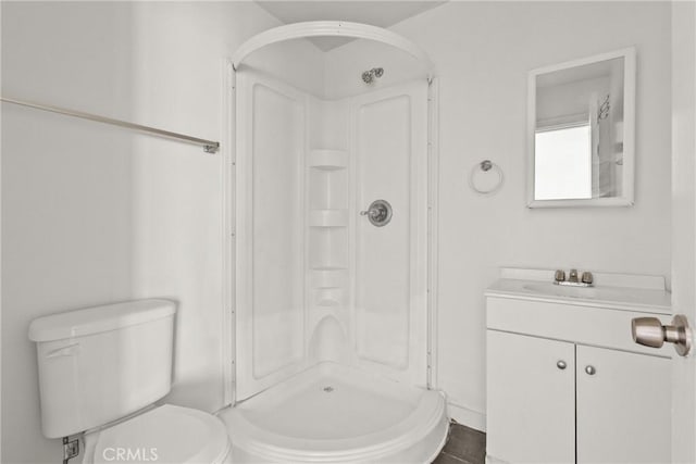 821 W 43rd Pl, Los Angeles, CA 90037 - full bathroom featuring a stall shower, vanity, and toilet