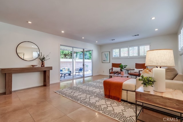 3562 N Studebaker, Long Beach, CA 90808 - tiled living room featuring recessed lighting and baseboards