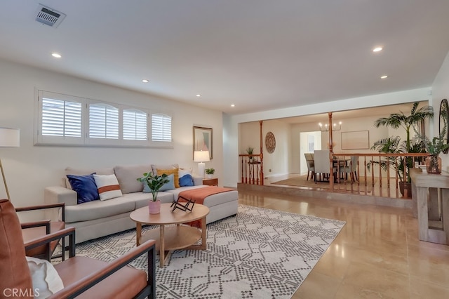 3562 N Studebaker, Long Beach, CA 90808 - living area with a chandelier and recessed lighting