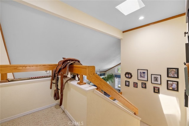 73 Mockingbird Ln, Templeton, CA 93465 - staircase with a skylight and recessed lighting