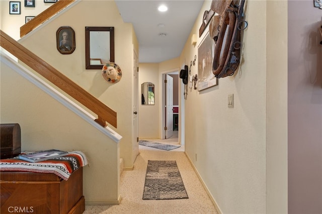 73 Mockingbird Ln, Templeton, CA 93465 - hallway featuring stairway and baseboards
