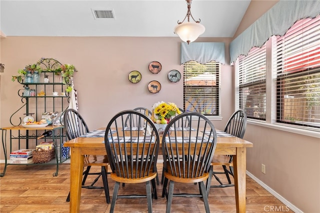 73 Mockingbird Ln, Templeton, CA 93465 - dining space featuring light wood-style flooring and lofted ceiling
