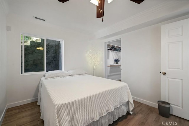12235 Circula Panorama, North Tustin, CA 92705 - bedroom with wood finished floors, baseboards, and ceiling fan