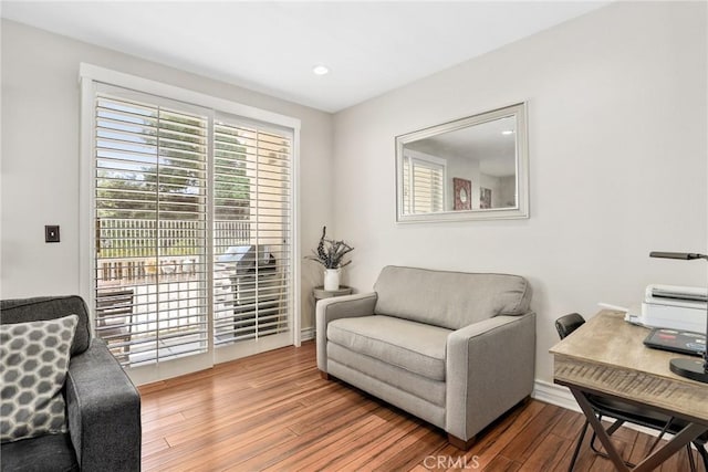18102 Flynn Dr Unit 4602, Canyon Country, CA 91387 - sitting room featuring wood finished floors, an office area, and recessed lighting