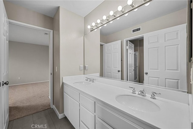 19752 Sierra Meadows Ln, Porter Ranch, CA 91326 - bathroom with double vanity and tile patterned floors