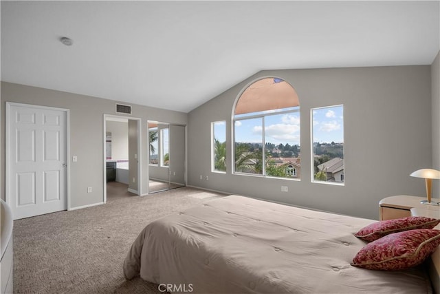19752 Sierra Meadows Ln, Porter Ranch, CA 91326 - carpeted bedroom featuring vaulted ceiling and baseboards