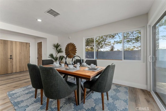 60468 Latham Trl, Joshua Tree, CA 92252 - dining area featuring light wood finished floors, baseboards, and recessed lighting