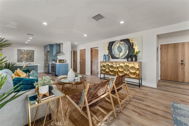 60468 Latham Trl, Joshua Tree, CA 92252 - dining room featuring recessed lighting, baseboards, and light wood finished floors