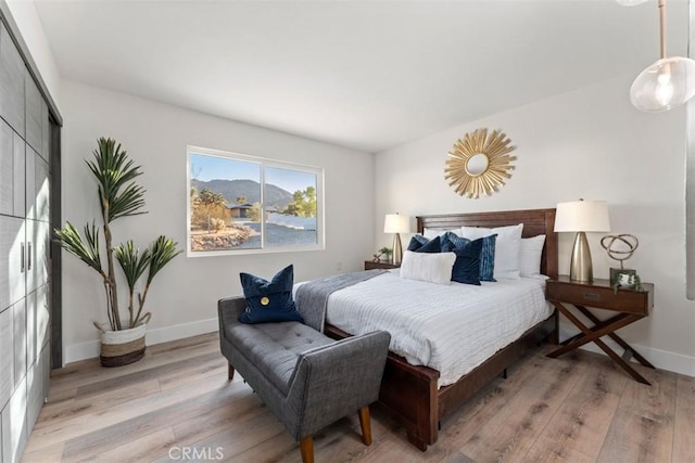 60468 Latham Trl, Joshua Tree, CA 92252 - bedroom with light wood-type flooring and baseboards