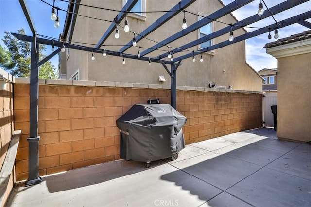 3235 E Olympic Dr, Ontario, CA 91762 - view of patio with area for grilling and a pergola