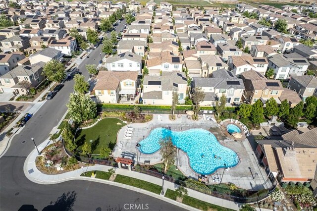 3235 E Olympic Dr, Ontario, CA 91762 - aerial view of residential area with a pool area
