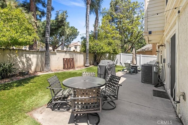 6600 Montresor Pl, Rancho Cucamonga, CA 91737 - view of patio with outdoor dining area, central AC, and a grill