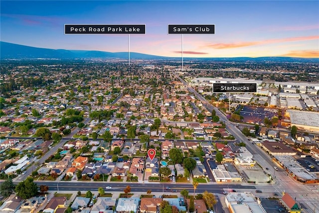 4840 Temple City Blvd, Temple City, CA 91780 - aerial overview of property's location featuring a mountain backdrop