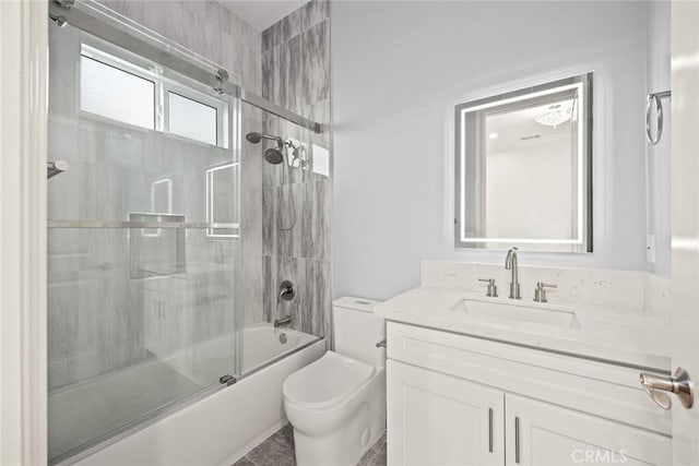 4840 Temple City Blvd, Temple City, CA 91780 - bathroom featuring toilet, vanity, and enclosed tub / shower combo
