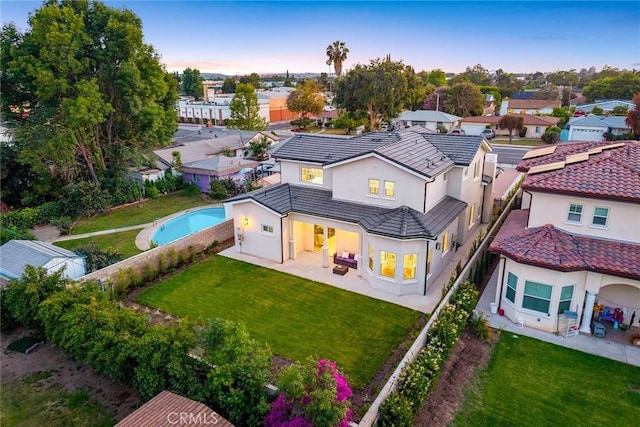 4840 Temple City Blvd, Temple City, CA 91780 - back of house featuring a patio, stucco siding, a tile roof, and a residential view