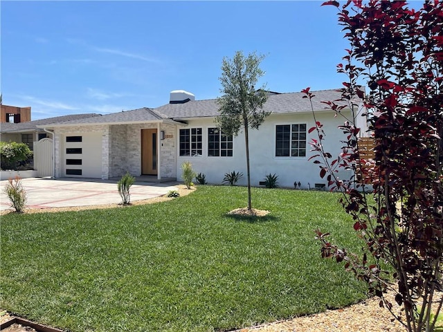 3273 Tilden Ave, Los Angeles, CA 90034 - single story home featuring a garage, concrete driveway, a front yard, stucco siding, and roof with shingles