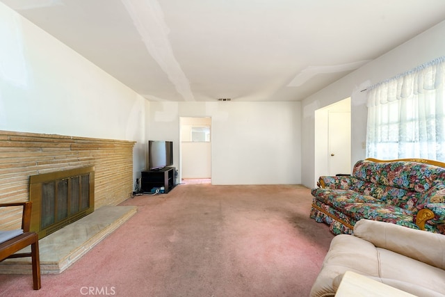 2407 E Walnut Crk, West Covina, CA 91791 - living room featuring carpet floors and a glass covered fireplace