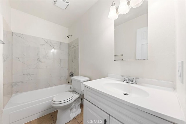 1822 Appleton Way, Pomona, CA 91767 - full bath featuring toilet, vanity, shower / bath combination, and tile patterned floors