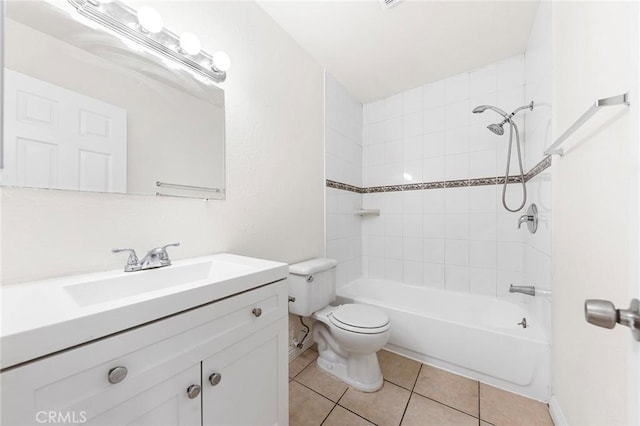 1822 Appleton Way, Pomona, CA 91767 - full bath with toilet, tile patterned floors, vanity, and shower / tub combination