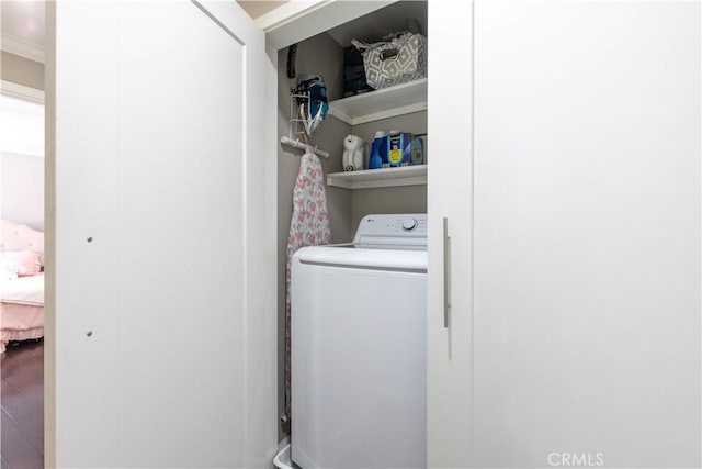 6903 E Driscoll St, Long Beach, CA 90815 - washroom with washer / clothes dryer and wood finished floors
