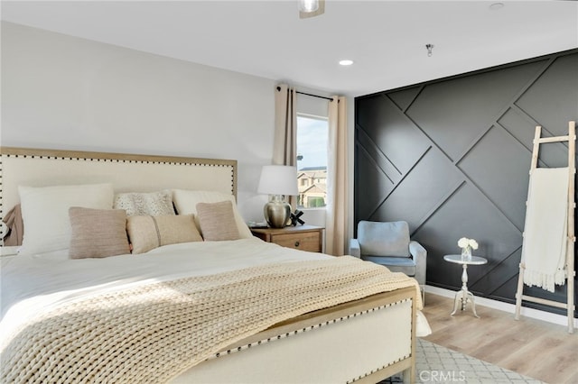 4777 Magnum Way, Jurupa Valley, CA 91752 - bedroom featuring light wood-style flooring, baseboards, and recessed lighting