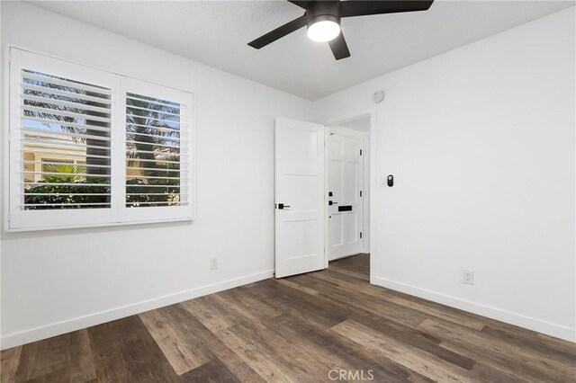 1741 Tustin Ave Unit 2A, Costa Mesa, CA 92627 - empty room with ceiling fan and wood finished floors