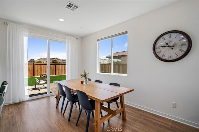3615 Santa Monica Ct, Rosamond, CA 93560 - dining room featuring dark wood-style flooring and recessed lighting