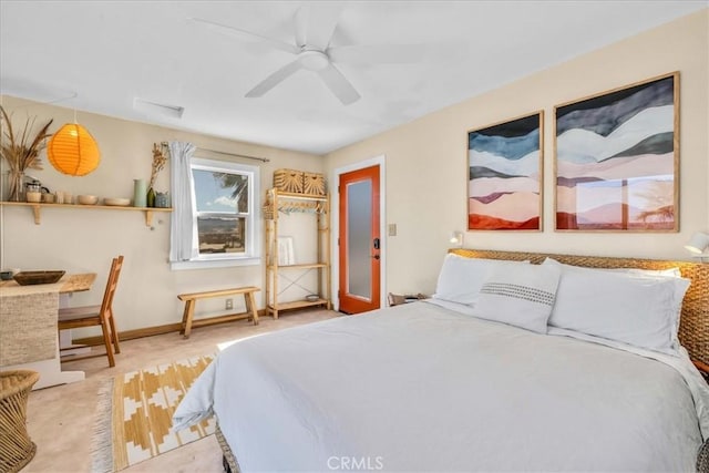 68365 Emerald Dr Unit 29, Palms, CA 92277 - bedroom featuring carpet, ceiling fan, and baseboards