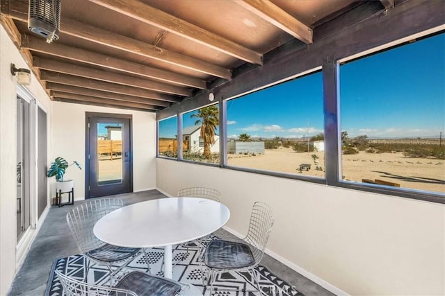 68365 Emerald Dr Unit 29, Palms, CA 92277 - sunroom featuring beamed ceiling