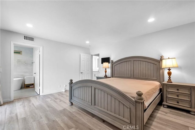1931 El Sereno Ave, Arcadia, CA 91007 - bedroom with recessed lighting, light wood finished floors, ensuite bathroom, and baseboards