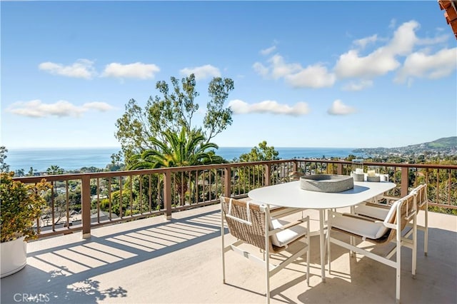 802 Rembrandt Dr, Laguna Beach, CA 92651 - view of patio featuring a water view and outdoor dining area