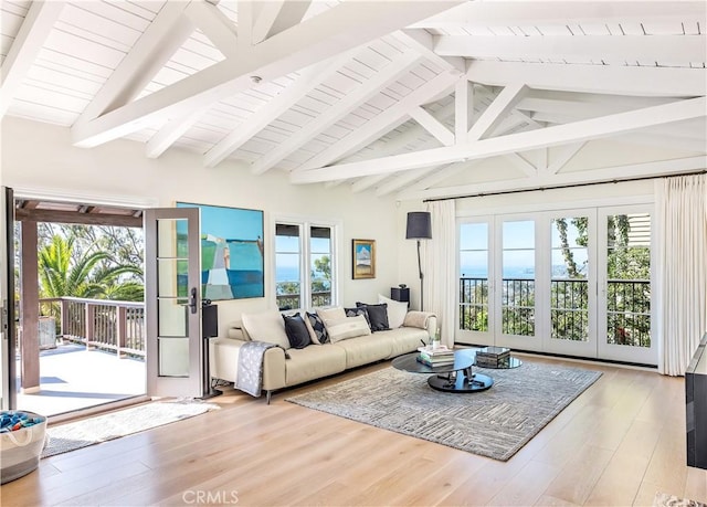 802 Rembrandt Dr, Laguna Beach, CA 92651 - living room featuring wood finished floors and wood ceiling