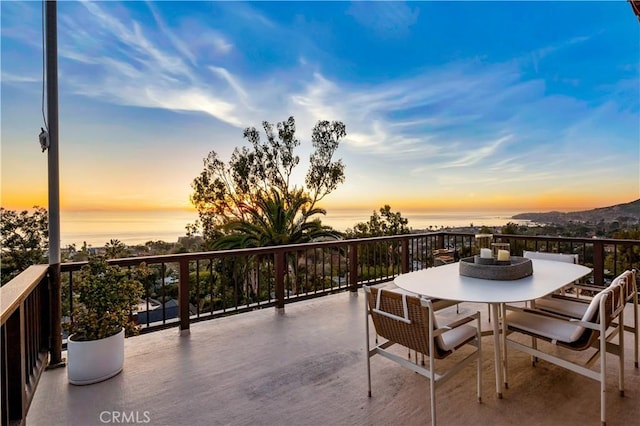 802 Rembrandt Dr, Laguna Beach, CA 92651 - patio terrace at dusk featuring outdoor dining space