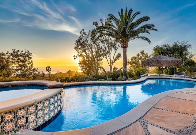 802 Rembrandt Dr, Laguna Beach, CA 92651 - outdoor pool with an outdoor hot tub