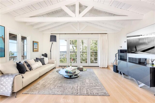 802 Rembrandt Dr, Laguna Beach, CA 92651 - living room featuring plenty of natural light, light wood-style flooring, and wooden ceiling