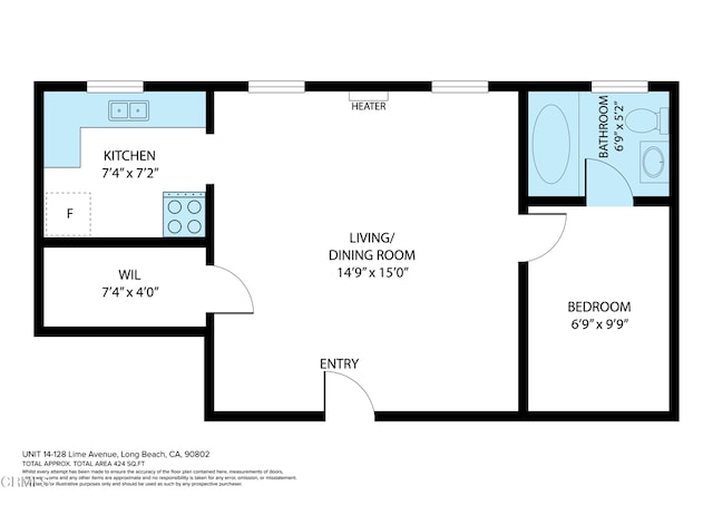 128 Lime Ave Unit 14, Long Beach, CA 90802 - property floor plan