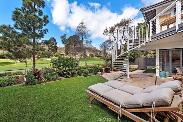 31751 E Nine, Laguna Niguel, CA 92677 - view of yard featuring a patio, stairway, and view of golf course