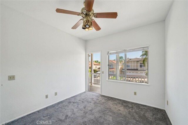 12958 Boston Ave, Chino, CA 91710 - carpeted spare room with baseboards and ceiling fan