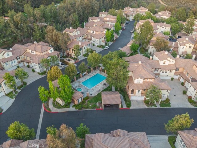 23423 Abbey Glen Pl Unit 30, Valencia, CA 91354 - aerial perspective of suburban area featuring a pool area