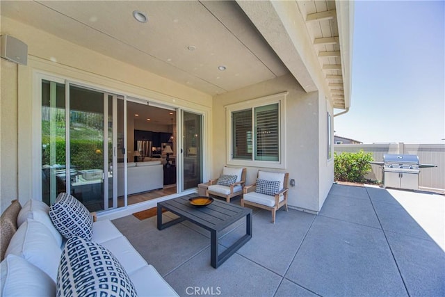 39454 Chamise St, Temecula, CA 92591 - view of patio / terrace with area for grilling and an outdoor living space