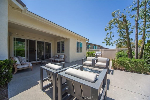 39454 Chamise St, Temecula, CA 92591 - view of patio featuring an outdoor living space with a fire pit and a grill
