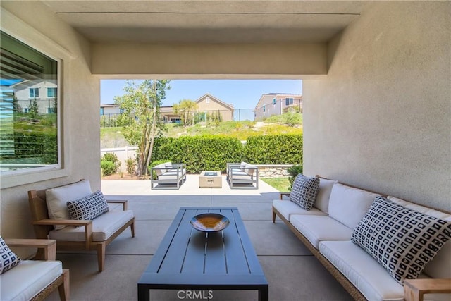 39454 Chamise St, Temecula, CA 92591 - view of patio featuring an outdoor living space with a fire pit